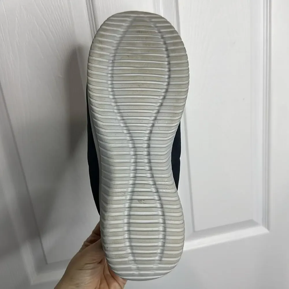 Lands End Men’s 12 outside lined hard sole puffer slippers shoes Navy Blue